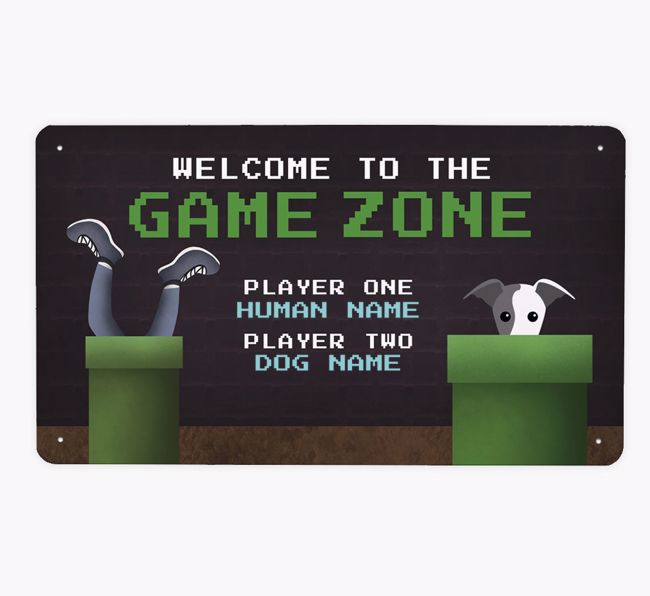 Game Zone: Personalised {breedFullName} Metal Sign